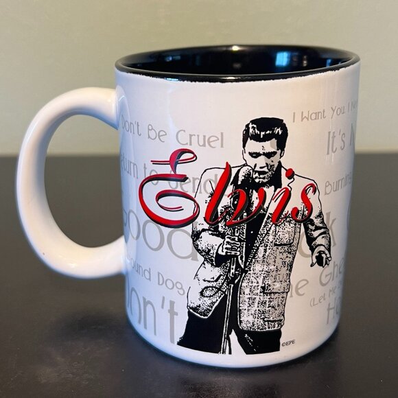 Elvis Presley KING of ROCK ‘n ROLL Song Titles Mug ~ All Shook Up ~ Hound Dog - Picture 2 of 8